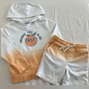 Old navy ombré orange white summer set 4T